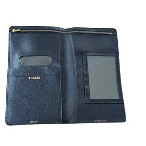 Vintage Rumpp Black Morocco Goat Leather Travel Ticket Wallet 4x7x5 Inches